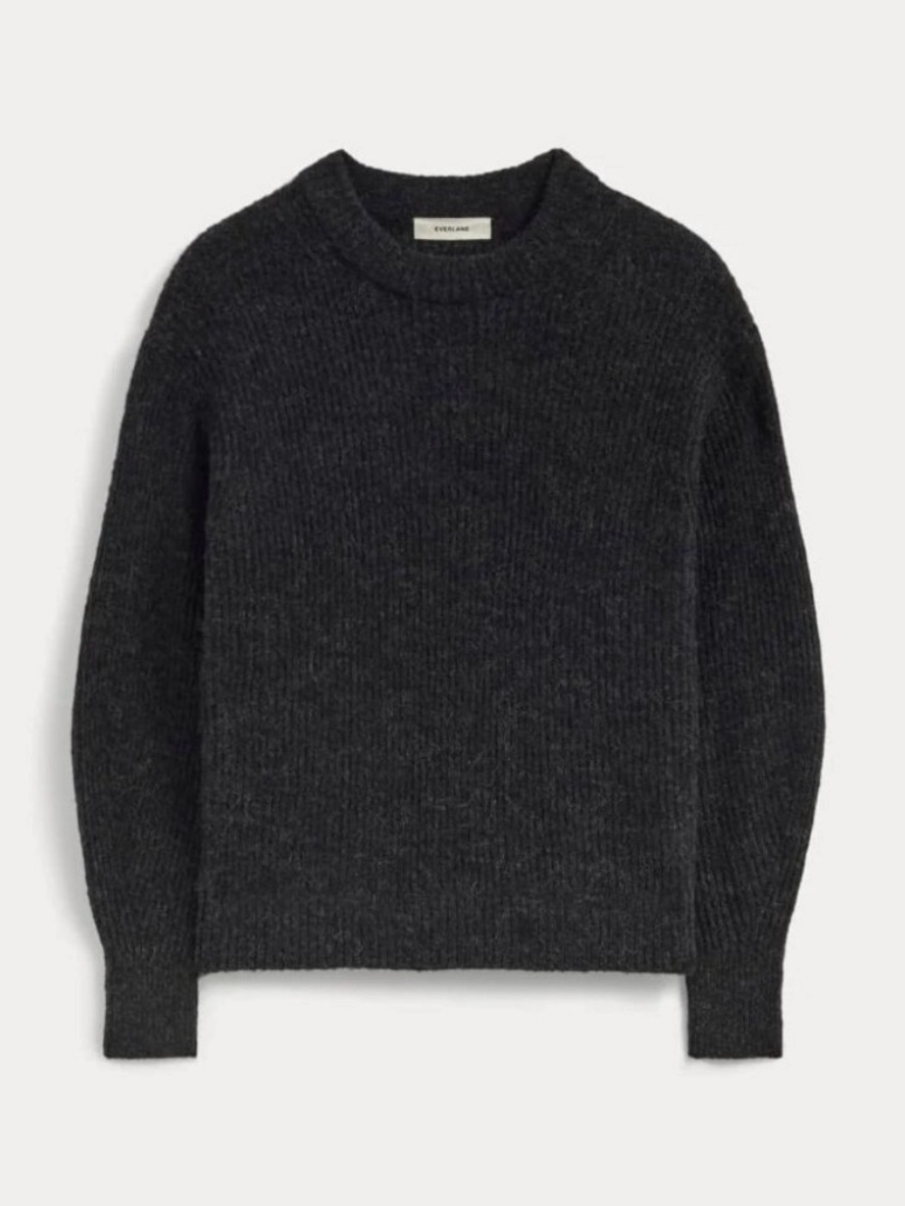 Everlane Alpaca Crewneck Cocoon Sweater in Heathered Black XS